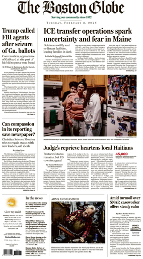 Cover of The Boston Globe