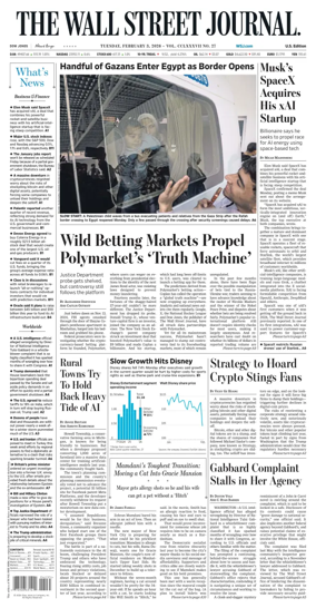 Cover of The Wall Street Journal