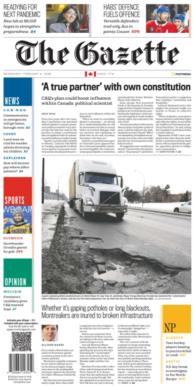 Cover of Montreal Gazette