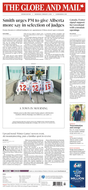 Cover of The Globe and Mail (Ontario Edition)