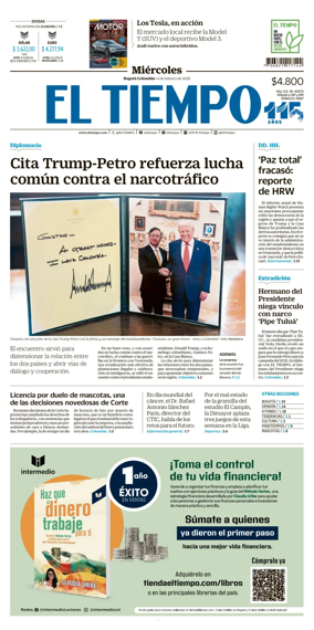 Cover of El Tiempo (Bogota)