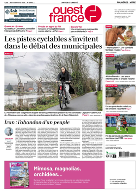 Cover of Ouest-France (Fougeres Vitre)