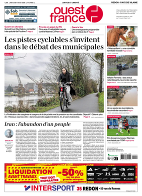 Cover of Ouest France (Redon / Pays de Vilaine)