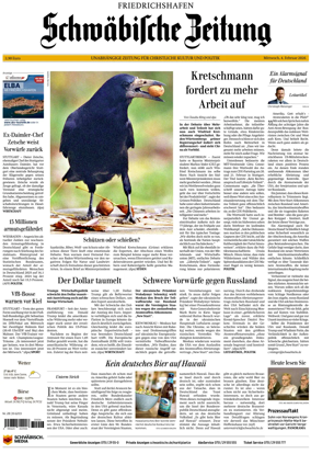 Cover of Schwabische Zeitung (Friedrichshafen)