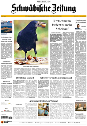 Cover of Schwabische Zeitung (Riedlingen)