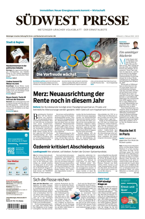 Cover of Sudwest Presse - Metzinger Uracher Volksblatt - Der Ermstalbote