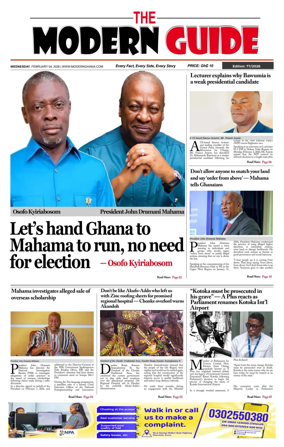Cover of The Modern Guide Newspaper (Ghana)