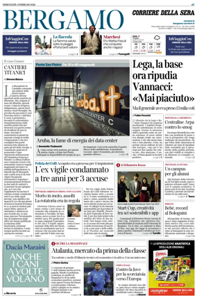 Cover of Corriere della Sera (Bergamo)