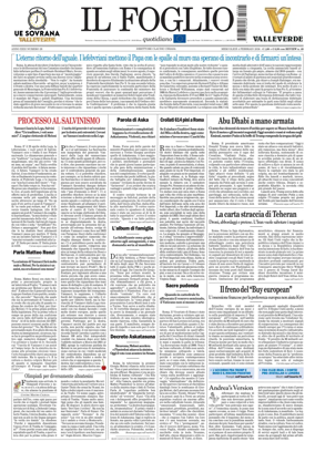 Cover of Il Foglio Quotidiano
