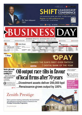 Cover of Business Day (Nigeria)