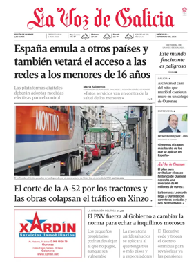 Cover of La Voz de Galicia (Ourense)