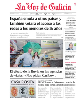 Cover of La Voz de Galicia (Pontevedra)