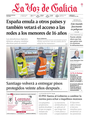 Cover of La Voz de Galicia (Santiago)