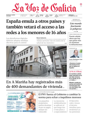 Cover of La Voz de Galicia (Viveiro)