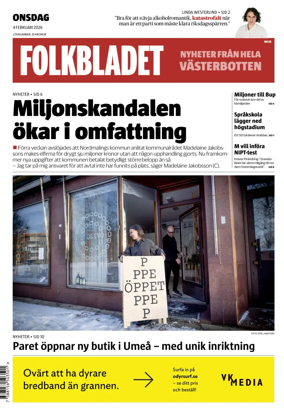 Cover of Folkbladet Vasterbotten