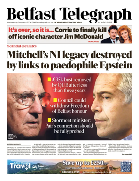 Cover of Belfast Telegraph