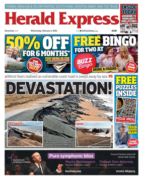 Cover of Herald Express (Torbay Brixham & South Hams Edition)