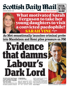 Cover of Scottish Daily Mail