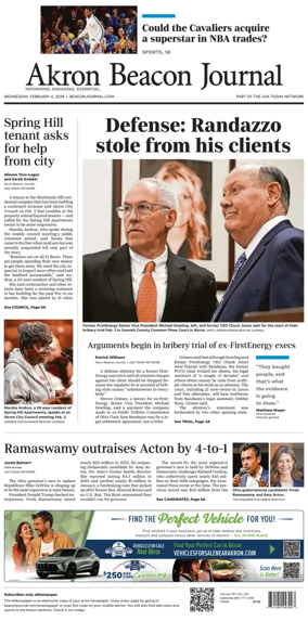 Cover of Akron Beacon Journal