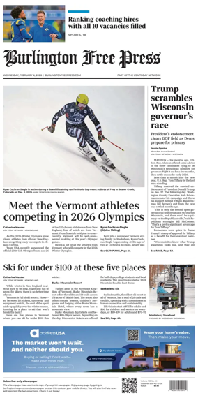 Cover of Burlington Free Press