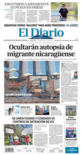 Cover of El Diario de El Paso