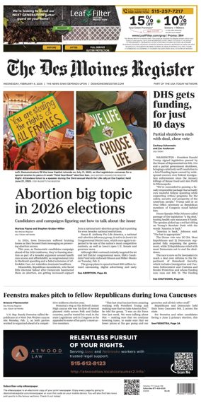 Cover of The Des Moines Register