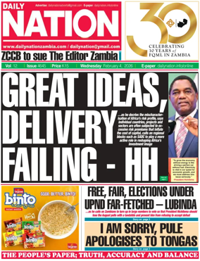 Cover of Daily Nation Newspaper