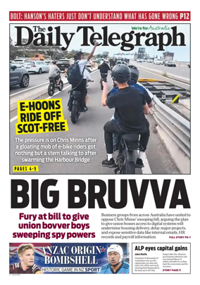 Cover of The Daily Telegraph (Sydney)