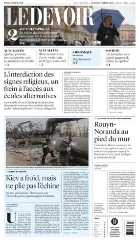 Cover of Le Devoir