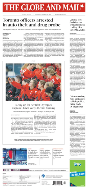 Cover of The Globe and Mail (Ontario Edition)