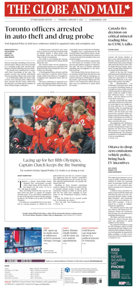 Cover of The Globe and Mail (Ottawa/Quebec Edition)