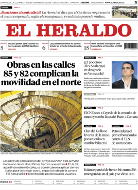 Cover of El Heraldo (Colombia)