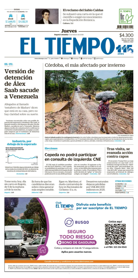 Cover of El Tiempo (Bogota)