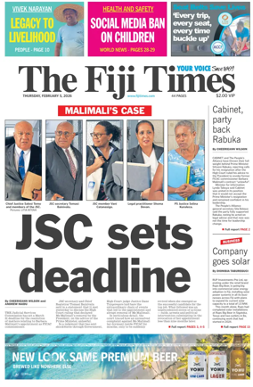 Cover of The Fiji Times