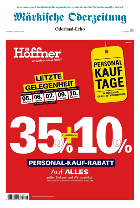 Cover of Markische Oderzeitung Oderland-Echo