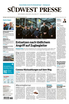 Cover of Sudwest Presse - Metzinger Uracher Volksblatt - Der Ermstalbote