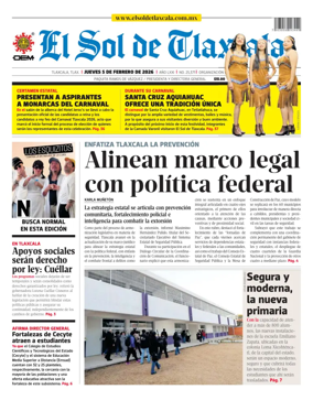 Cover of El Sol de Tlaxcala