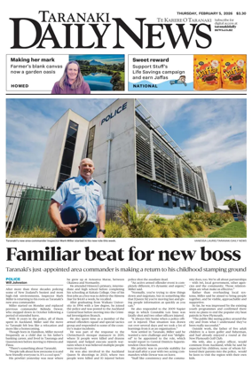 Cover of Taranaki Daily News