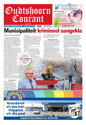Cover of Oudtshoorn Courant