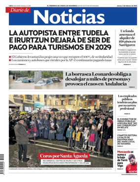 Cover of Diario de Noticias (Spain)