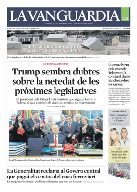 Cover of La Vanguardia (Catala)