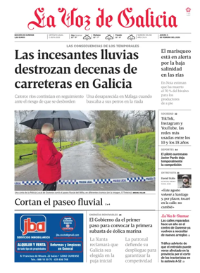 Cover of La Voz de Galicia (Ourense)