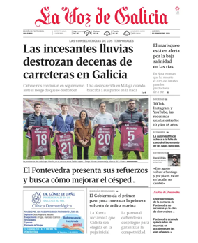 Cover of La Voz de Galicia (Pontevedra)