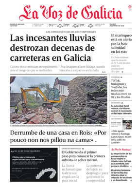 Cover of La Voz de Galicia (Santiago)