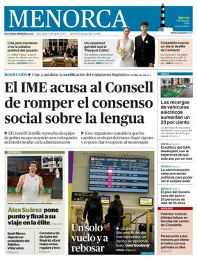 Cover of Menorca Diario Insular