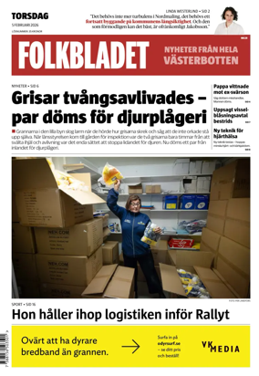 Cover of Folkbladet Vasterbotten
