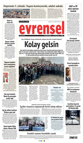 Cover of Evrensel Gazetesi