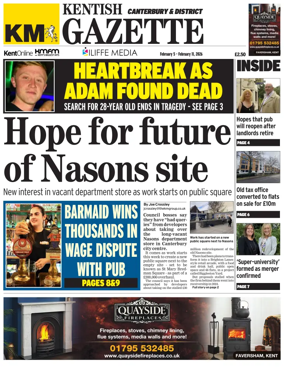 Cover of Kentish Gazette Canterbury & District