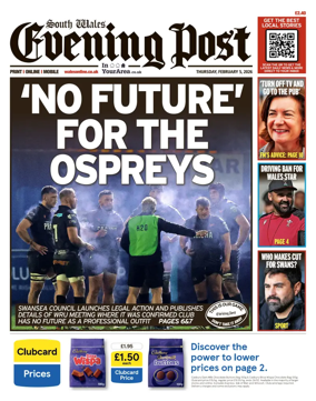 Cover of South Wales Evening Post