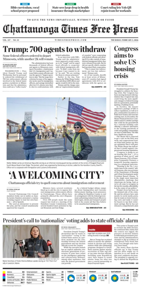 Cover of Chattanooga Times Free Press